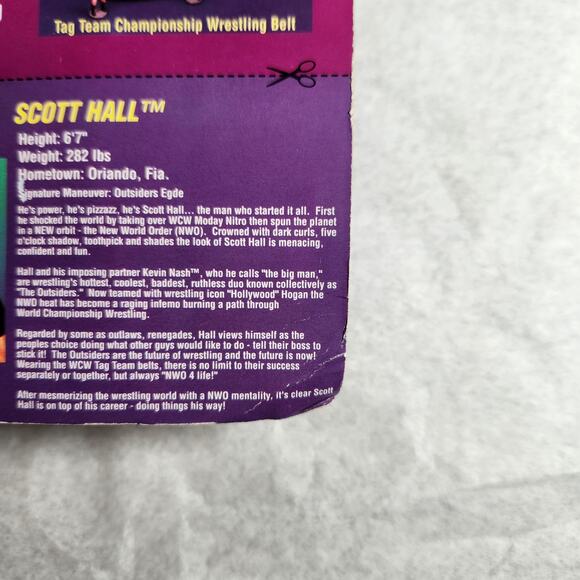 WCW Scott Hall NWO 8.25" Pulsating Wrestling Figure Toymakers 1997 Sealed - Picture 5 of 7